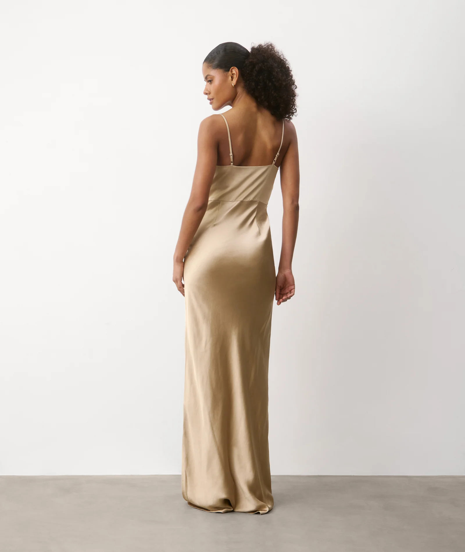 Cami Cowl Satin Bridesmaid Dress - Champagne - Image 3