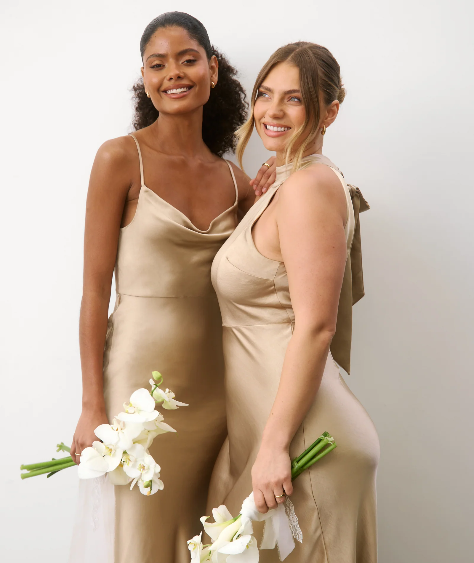Cami Cowl Satin Bridesmaid Dress - Champagne - Image 7