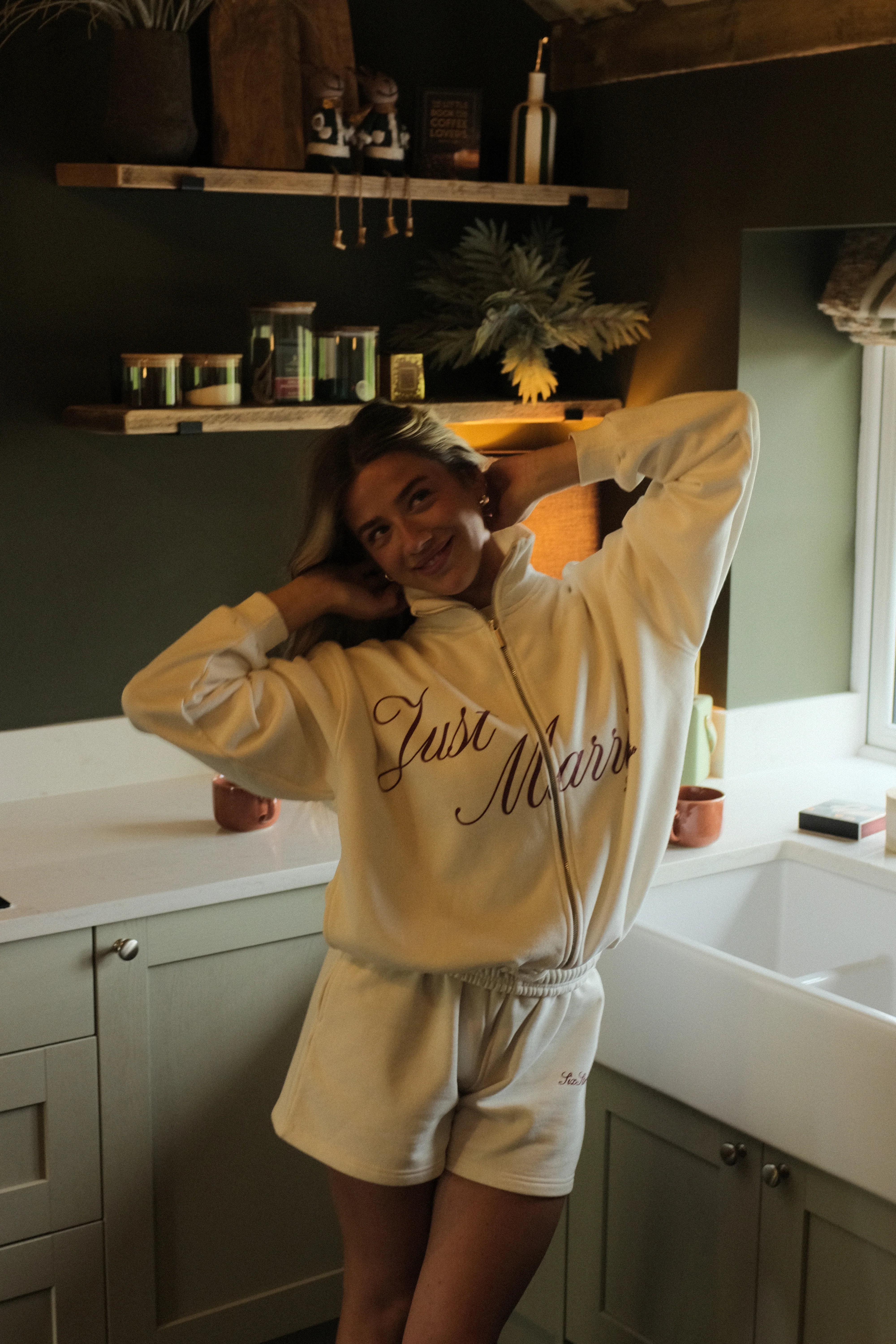 Just Married Zip Sweatshirt - Off White - Image 2