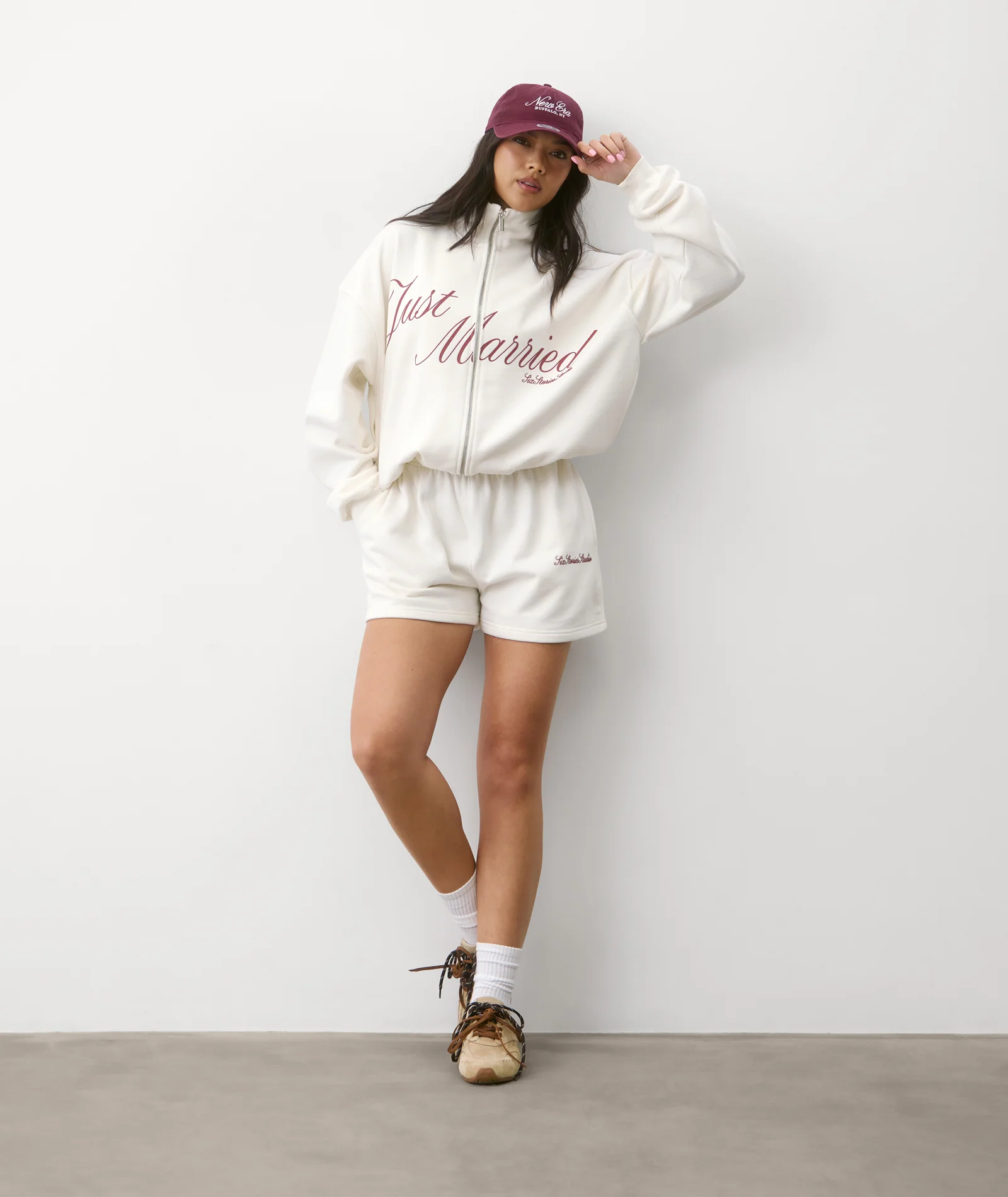 Just Married Zip Sweatshirt - Off White - Image 3