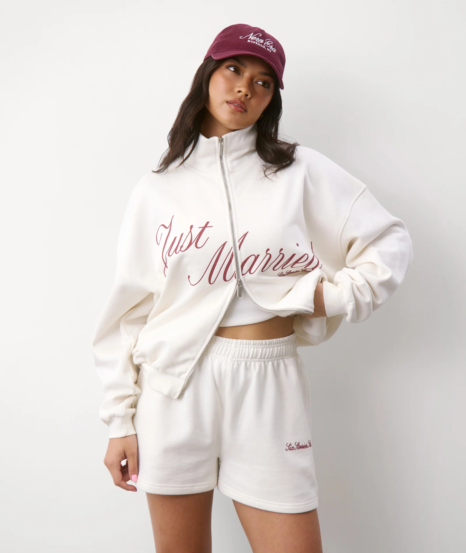 Just Married Zip Sweatshirt - Off White - Image 6