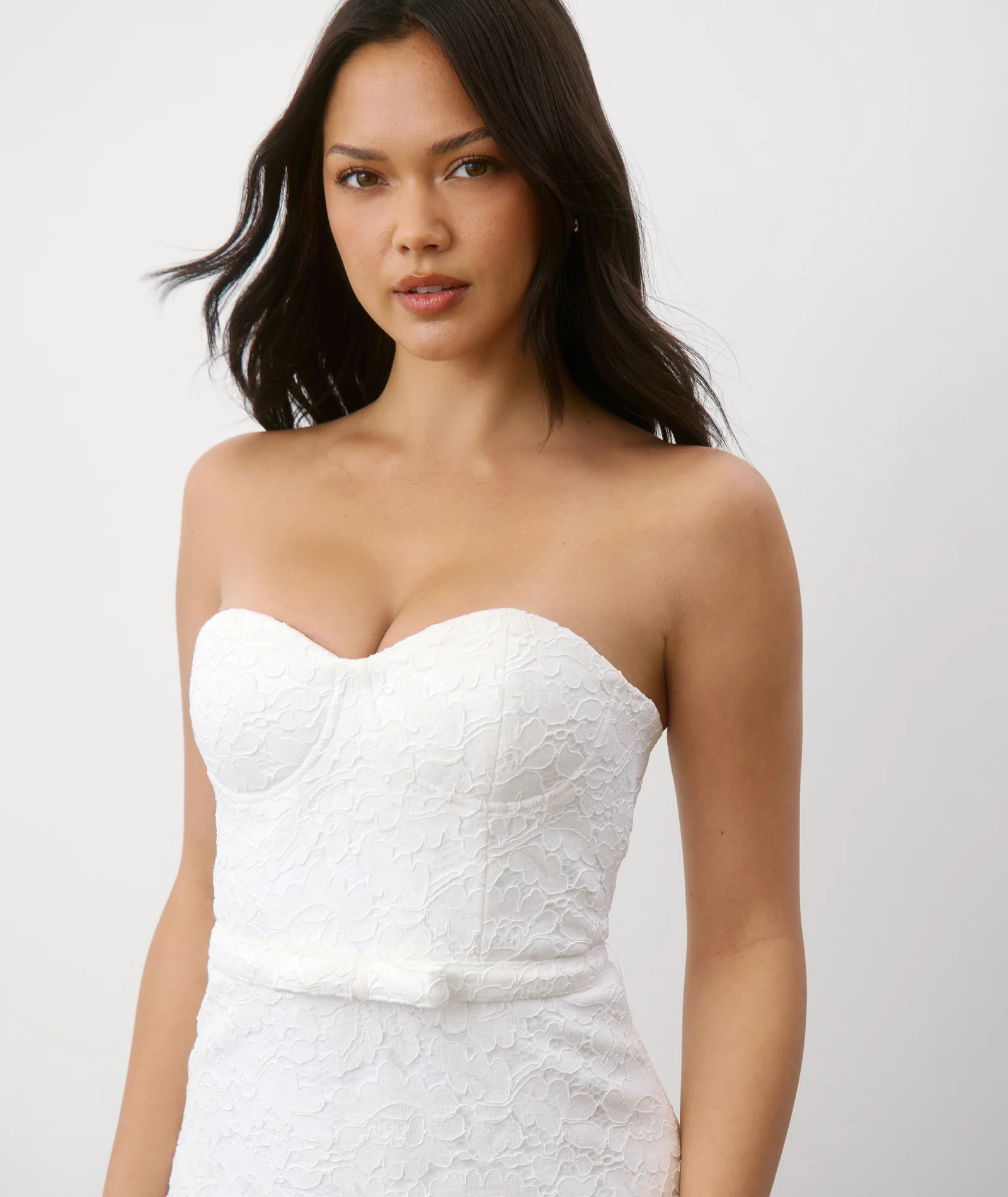Lace Bandeau Corset Mini Dress - White - Image 7